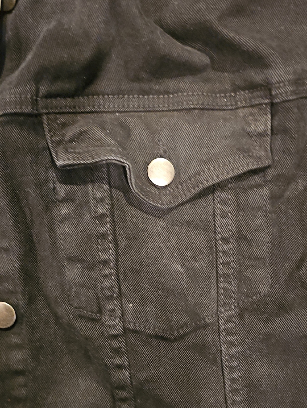 Fashion Nova Cassie Denim Black Long Button Jacket.. Size Small..free Shippg - Picture 6 of 7